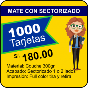 Tarjetas personales mate con sectorizado